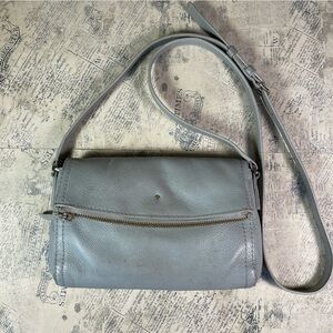 KATE SPADE Grey Leather Fold-over Crossbody
